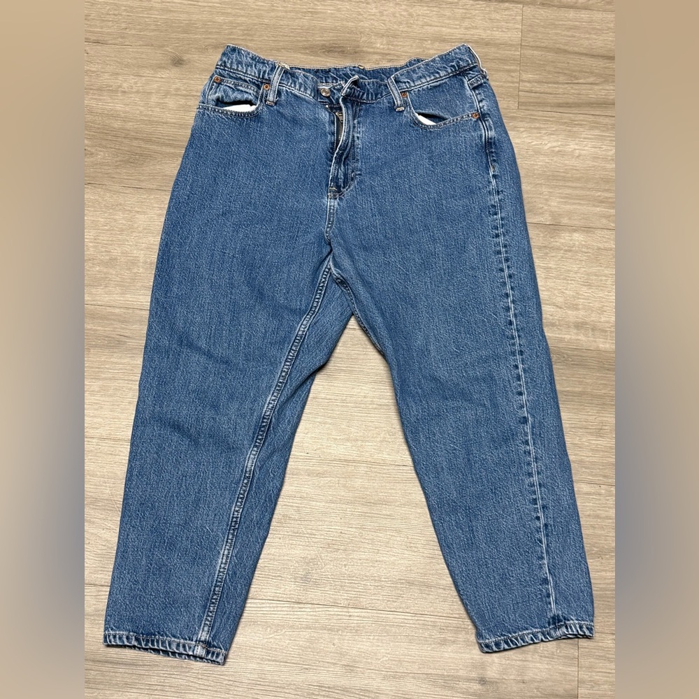 GAP Denim Mom Jean High Rise Straight Leg Blue Jeans Size 31 12P